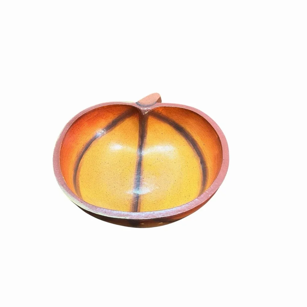 Crazy Mountain Vintage Wood Pumpkin‎ Candy Bowl, 9.5 Inch, Fall Decor